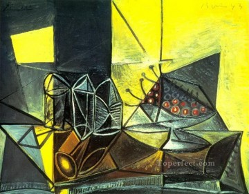  aux Painting - Buffet Nature morte aux verres et aux cerises 1943 Cubism